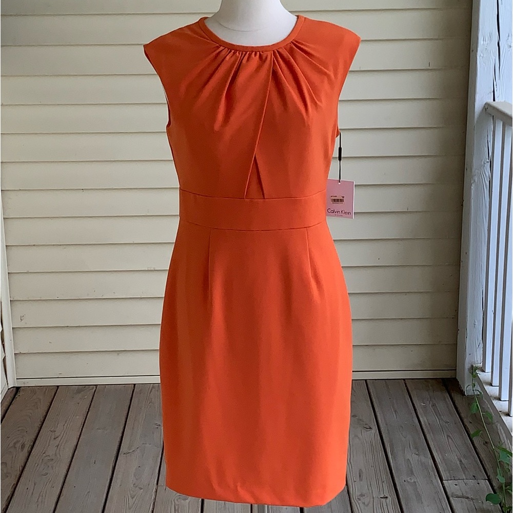 Calvin Klein Orange Sheath Dress